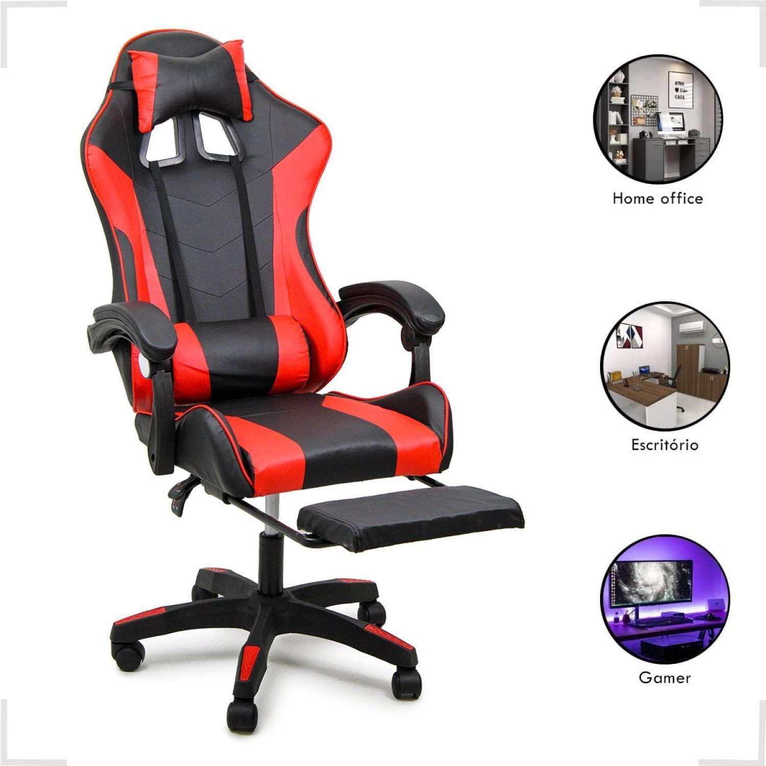 Cadeira Gamer com Apoio para Pés Ergonômica Stillus Oficial WebShop - 2