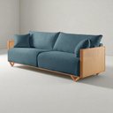 Ver imagem 7 de Sofá Fixo 3 Lugares Luxo 230cm Arthur Azul