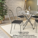 Ver imagem 4 de Kit 2 Cadeiras Holanda para Sala de Jantar Metal Nickel Forro Preto - Kappesberg