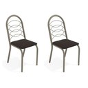 Ver imagem 1 de Kit 2 Cadeiras Holanda para Sala de Jantar Metal Nickel Forro Preto - Kappesberg