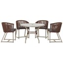 Ver imagem 1 de Mesa com 4 Cadeiras e Noronha Estofado 11 Trama Original Marrom