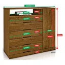 Ver imagem 3 de Cômoda 1 Porta 5 Gavetas Portugal