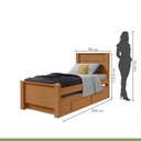 Ver imagem 4 de Bicama Solteiro com 2 Gavetas Athenas Marrom Amêndoa Clean/Off White