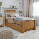 Ver imagem 1 de Bicama Solteiro com 2 Gavetas Athenas Marrom Amêndoa Clean/Off White