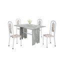 Ver imagem 2 de Conjunto de Sala de Jantar 1 Mesa Granito e 4 Cadeiras Lara Branco/Arabesco/Cinza