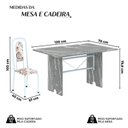 Ver imagem 3 de Conjunto de Sala de Jantar 1 Mesa Granito e 4 Cadeiras Lara Branco/Arabesco/Cinza