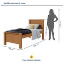 Ver imagem 4 de Cama de Solteiro com Detalhe Ripado Athenas Madeira Amêndoa Clean