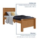 Ver imagem 5 de Cama de Solteiro com Detalhe Ripado Athenas Madeira Amêndoa Clean