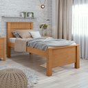 Ver imagem 1 de Cama de Solteiro com Detalhe Ripado Athenas Madeira Amêndoa Clean