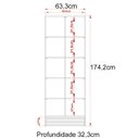 Ver imagem 4 de Cristaleira 2 Portas E 5 Prateleiras De Vidro CR6002 Natural Tecno Mobili