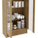 Ver imagem 6 de Cristaleira 2 Portas E 5 Prateleiras De Vidro CR6002 Natural Tecno Mobili