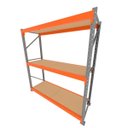 Ver imagem 1 de Mini Porta Pallet 200 Kg por Nivel Inicial com 3 Niveis Laranja com Mdf Cru