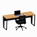 Ver imagem 6 de Mesa Escrivaninha 1,80m x 0,60m Pés Metal 100% MDF F5 Cor:Freijó com Preto