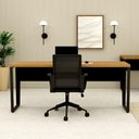 Ver imagem 3 de Mesa Escrivaninha 1,80m x 0,60m Pés Metal 100% MDF F5 Cor:Freijó com Preto