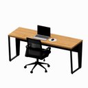 Ver imagem 5 de Mesa Escrivaninha 1,80m x 0,60m Pés Metal 100% MDF F5 Cor:Freijó com Preto