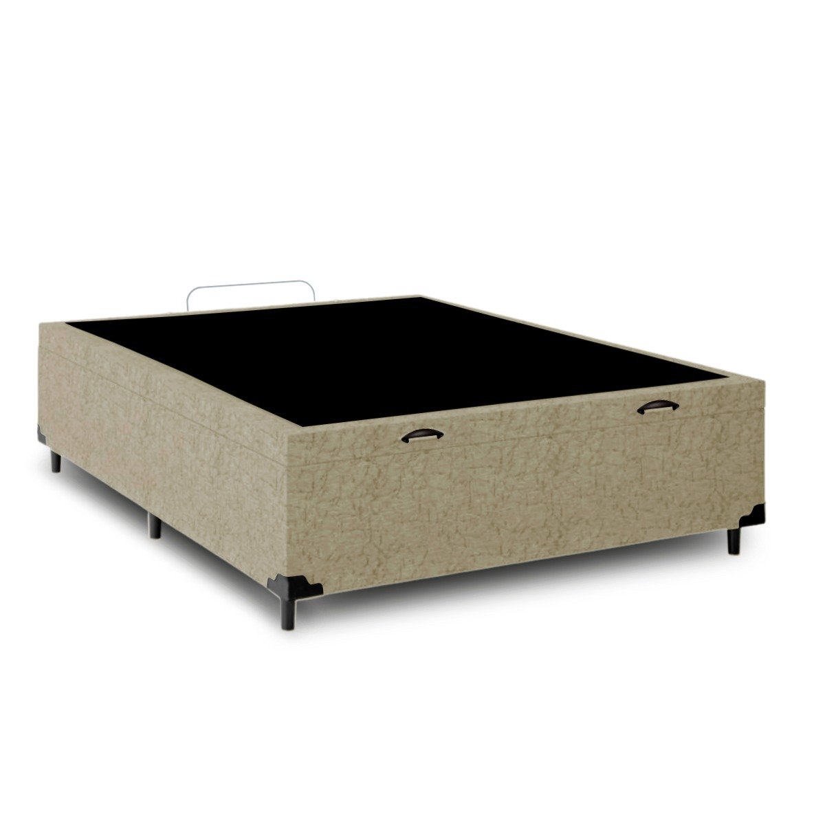 Cama Box Baú Organizadora Casal Suede 37x138x188:bege - 3