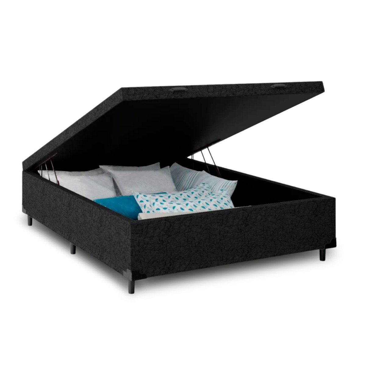 Cama Box Baú Organizadora Casal Suede 37x138x188:bege - 6