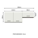 Ver imagem 4 de Kit com 2 Armários Aéreos Multiuso 3 Portas Agata Madesa