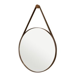 Espelho Adnet Para Lavabo Organico Redondo 60cm + Suporte:Café