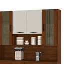 Ver imagem 5 de Armário de Cozinha Compacta 121cm Bruna K02 Nogueira/Off White/Ripado - Mpozenato