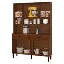 Ver imagem 3 de Armário de Cozinha Compacta 121cm Bruna K02 Nogueira/Off White/Ripado - Mpozenato