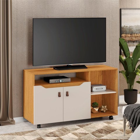 Rack para TV até 49 Polegadas 121cm 2 Portas Seleto Amarelo