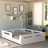 Cama Infantil Montessoriana Casal com Proteção Lateral para Crianças - 1