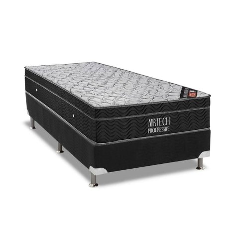Cama Box Crc Solteiro +Colchão Molas Super Pocket Airtech Ortobom 88x188