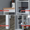 Ver imagem 4 de Ilha Bancada Alta para Cozinha com 3 Prateleiras 90cm x 91cm Denver Branco