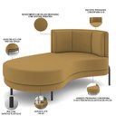 Ver imagem 3 de Sofá Chaise Longue Sala de Estar Living Lucca Esquerdo D02 Veludo Mostarda C-260 - Lyam Decor