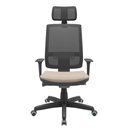 Ver imagem 1 de Cadeira Office Brizza Tela Preta com Encosto Assento Poliester Fendi Autocompensador Base Standard