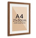 Ver imagem 1 de Moldura Quadro Tradicional com Acetato e Paspatur para Foto A4 21x30cm
