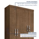 Ver imagem 2 de Guarda Roupa Solteiro 4 Portas 2 Gavetas Itapema Marrom/Malbec