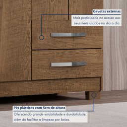 Guarda Roupa Solteiro 4 Portas 2 Gavetas Itapema - 6