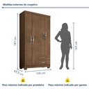 Ver mais imagens de Guarda Roupa Solteiro 4 Portas 2 Gavetas Itapema Marrom/Malbec
