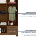 Ver imagem 3 de Guarda Roupa Solteiro 4 Portas 2 Gavetas Itapema Marrom/Malbec
