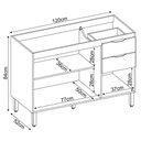 Ver imagem 2 de Balcão de Cozinha Firenze com Tampo 120 Cm Amêndola Branco - Demóbile