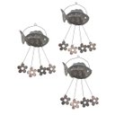 Ver imagem 1 de Sino Dos Ventos Peixe Flores Kit 3 Unidades Jardim Varanda Decoraçao Quintal Ambiente Externo Enfeit