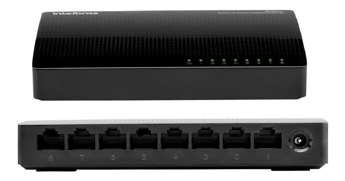 Switch Gigabit Intelbras Sg800 Q+ Ethernet 8 Portas Giga | MadeiraMadeira