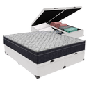 Ver imagem 1 de Cama Box Baú Bipartido Queen Branco e Colchão Airtech 150 D45 Ortobom