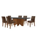 Ver imagem 2 de Sala de Jantar Mesa Evora 180 Mdf Canto Reto com 6 Cadeiras Grecia Rufato