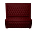 Ver imagem 1 de Kit Cabeceira de Cama Box e Calçadeira Baú Retro Capitonê Botão Encapados Casal 140 Cm Suede Bordo e