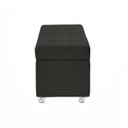 Ver imagem 3 de Recamier com Rodinhas Madri 1,20m Suede Preto - Inova Decorações
