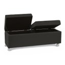 Ver imagem 1 de Recamier com Rodinhas Madri 1,20m Suede Preto - Inova Decorações