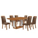 Ver imagem 2 de Mesa de Jantar Milena 180 cm Tampo MDF Laminado Canto Copo com 6 Cadeiras Aline