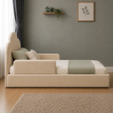 Ver imagem 5 de Cama Infantil Nuvem Montessoriana Alta com Proteção Lateral Design Moderno e Aconchegante Bege