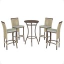 Ver imagem 1 de Mesa Bistrô com 4 Banquetas Roma Marrom Corda Náutica Estofado 3 Trama Original
