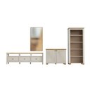 Ver imagem 2 de Conjunto 4 Peças Rack, Estante, Armário e Espelho Madeira Maciça Ananda CabeCasa MadeiraOriginals Branco Off White/Mel