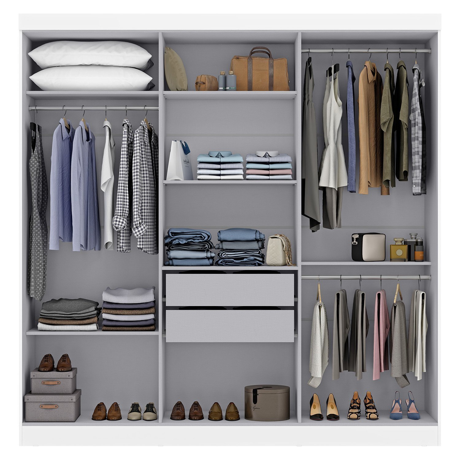 Guarda Roupa Casal 6 Portas 2 Gavetas Londres Espresso Móveis - 2