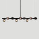 Ver imagem 2 de Lustre Pendente Figo Ouro 1,5m - 9 Globos Esfera de Vidro Fumê
